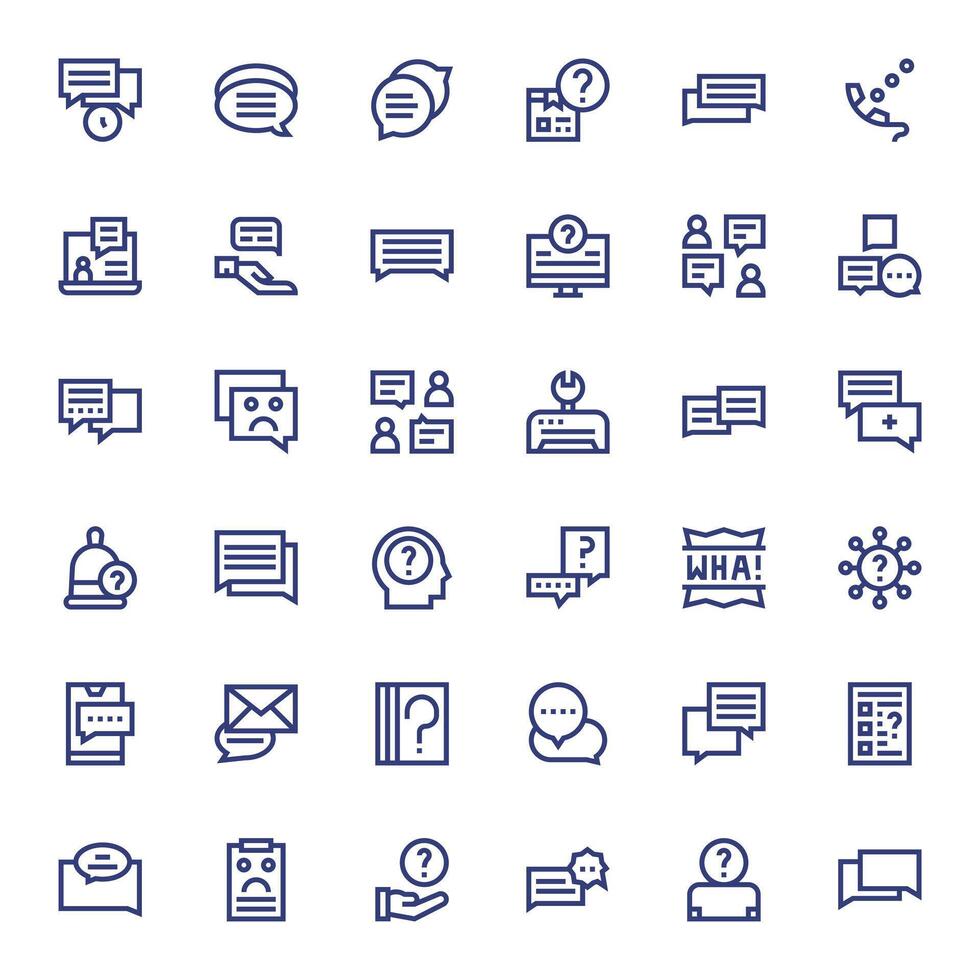 36 Bold Line Pixel Aligned Icons tailored for Support Request Retina Ready interface vector