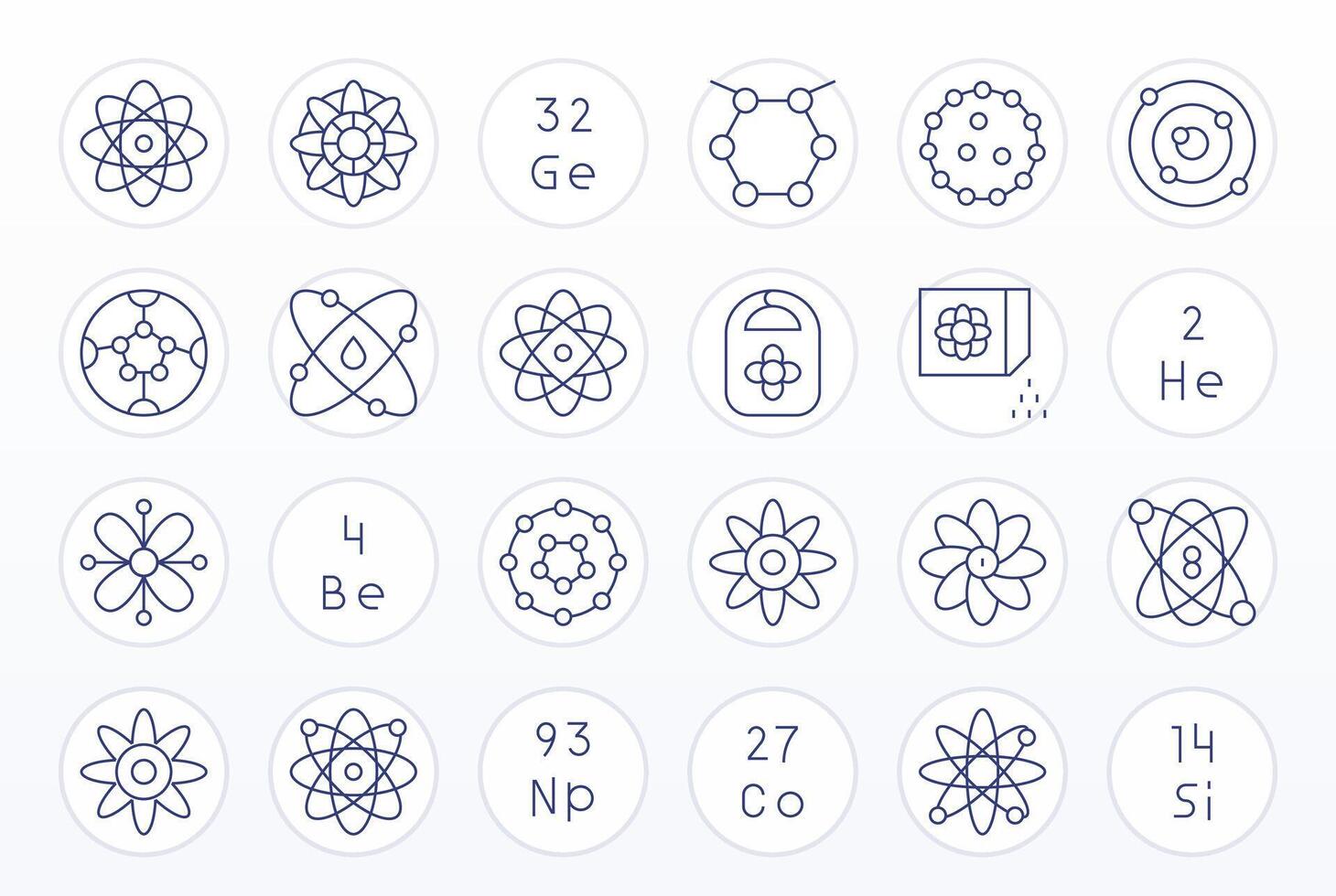 24 Thin Line Icons designed for Atom in 128x128 Pixel Aligned format vector