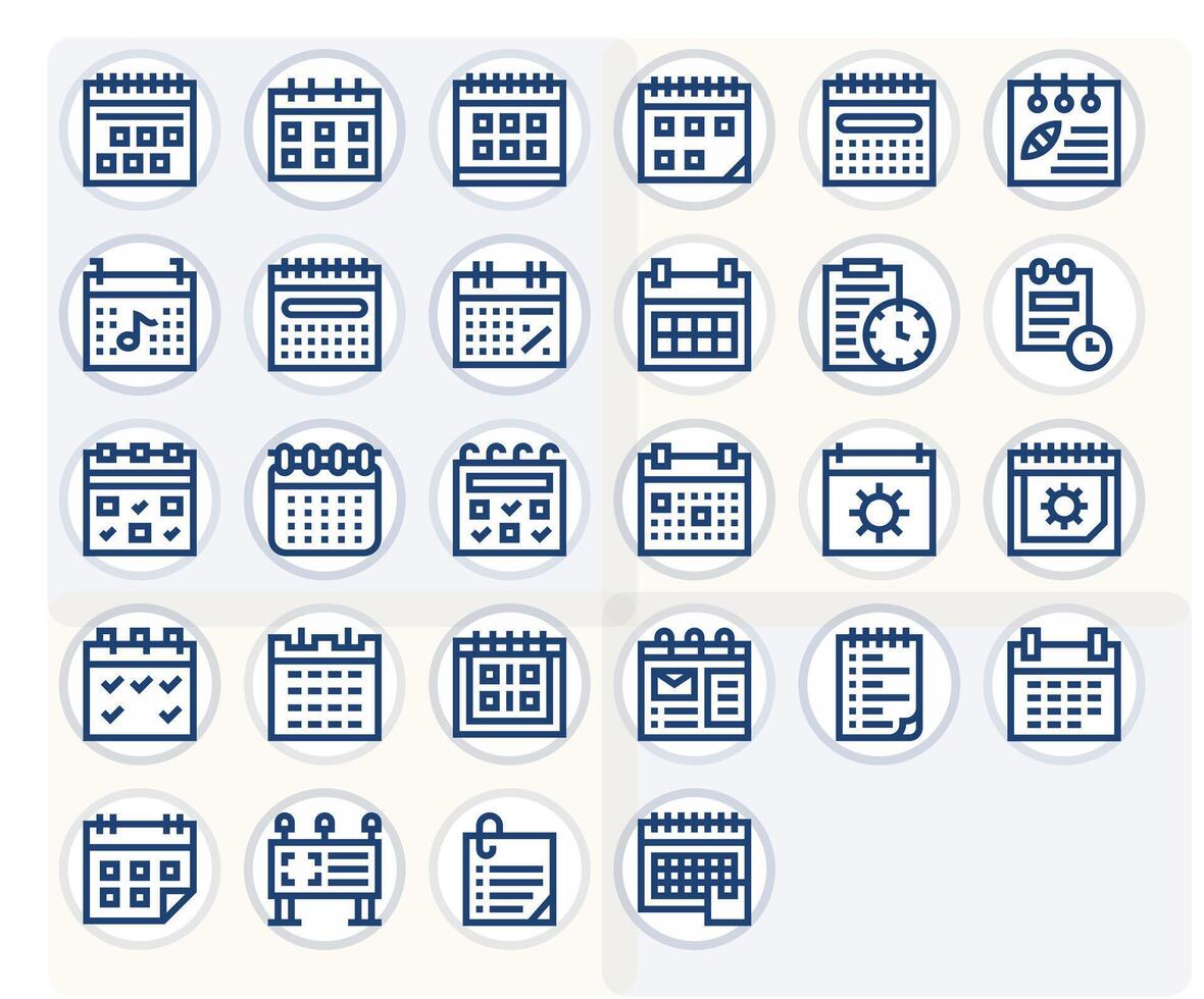 28 píxel optimizado íconos temática alrededor recordatorios en alto resolución negrita línea formato vector