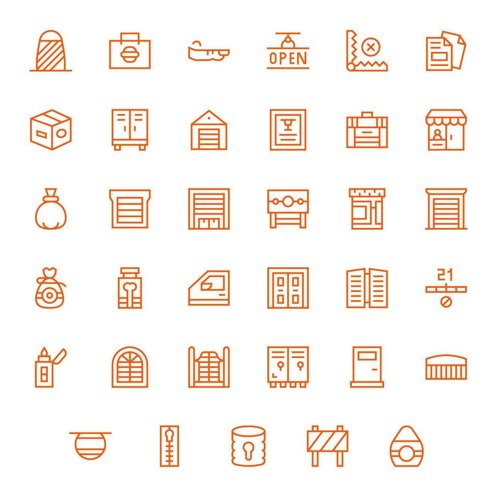35 High Resolution Icons for Closed in Display Perfect Regular Line Format vector