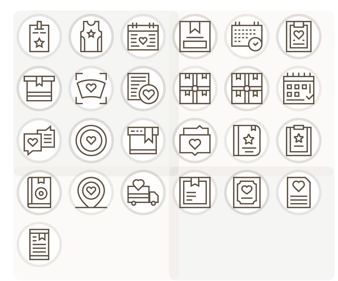 Marked Comprehensive Bundle with 25 Display Perfect Regular Line 256x256 Icons vector