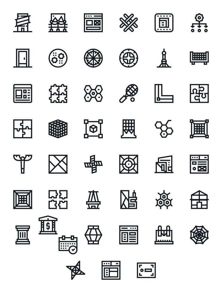 45 Editable Bold Line Icons from Framework Collection vector