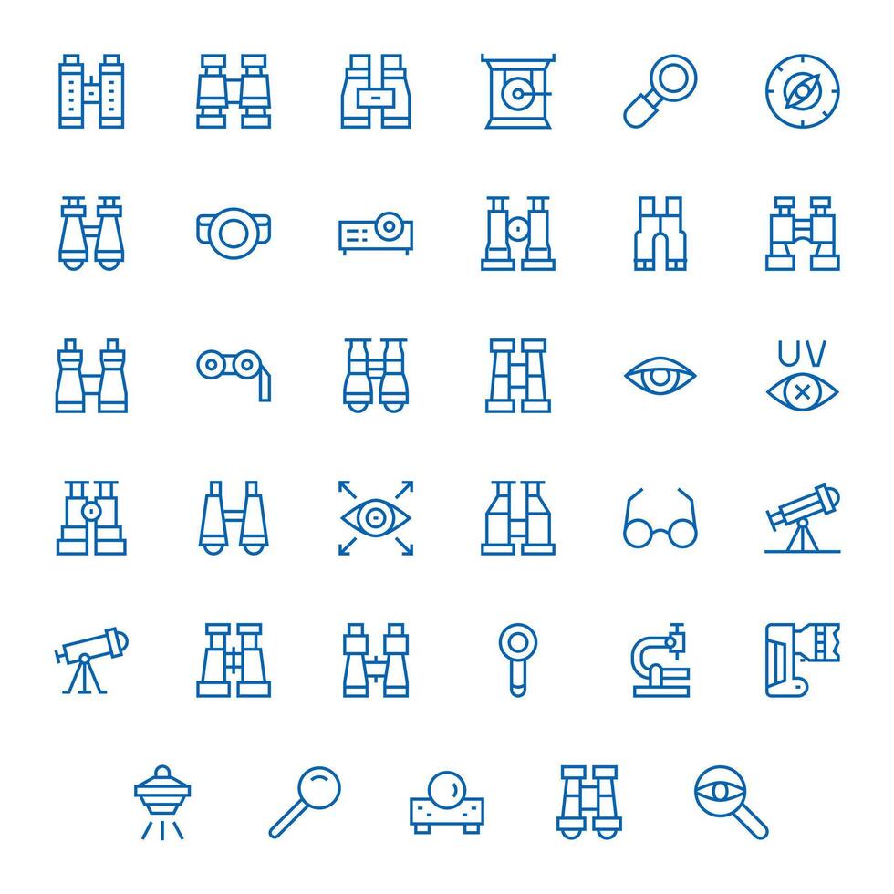 35 Regular Line Pixel Optimized Icons tailored for Optical 128x128 interface vector