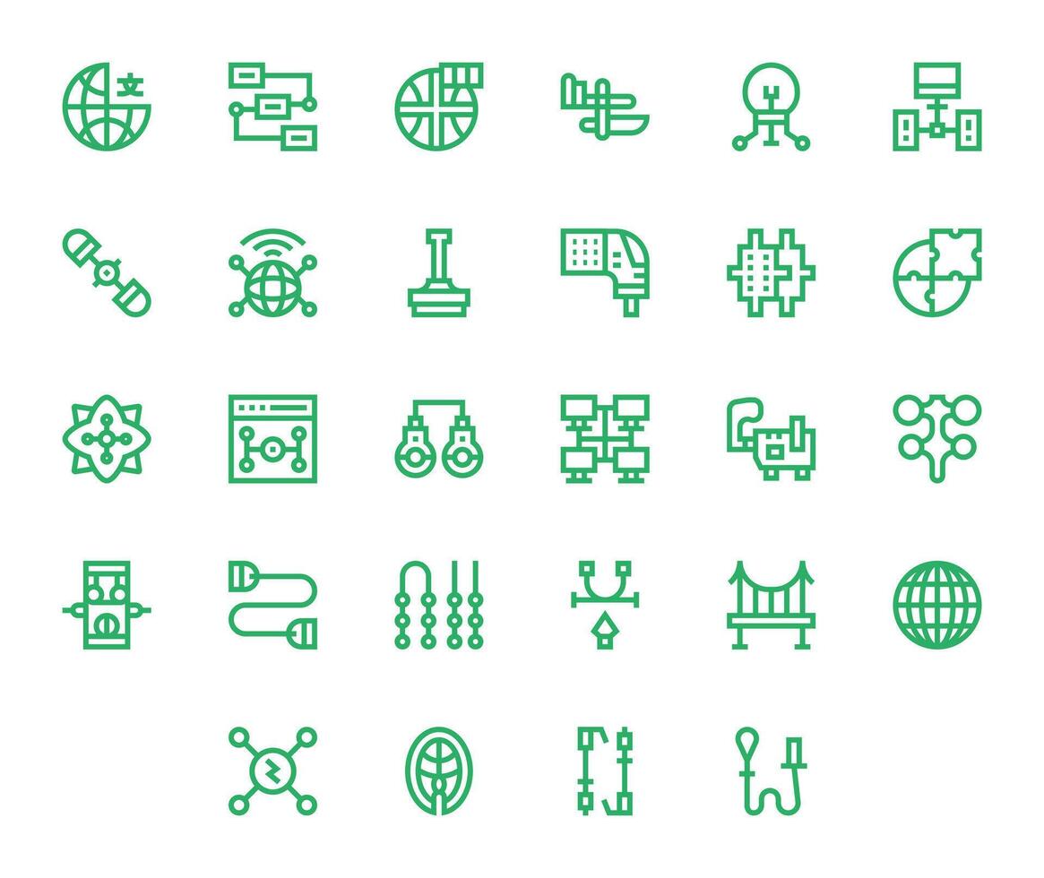 conexión punto completar paquete con 28 alto resolución negrita línea píxel optimizado íconos vector