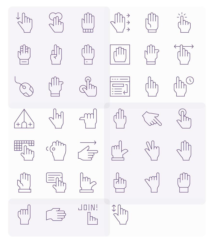 Cursor featuring 40 128x128 Icons in Thin Line Design vector