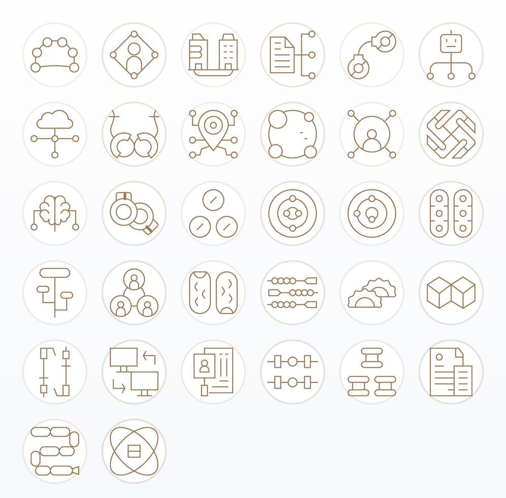 32 Thin Line Editable Icons crafted for Linked Retina Ready applications vector