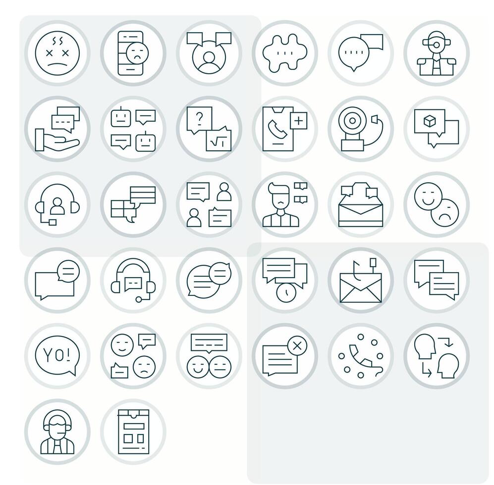 32 Icons for Response featuring 256x256 Grid Fitted Thin Line Graphics vector