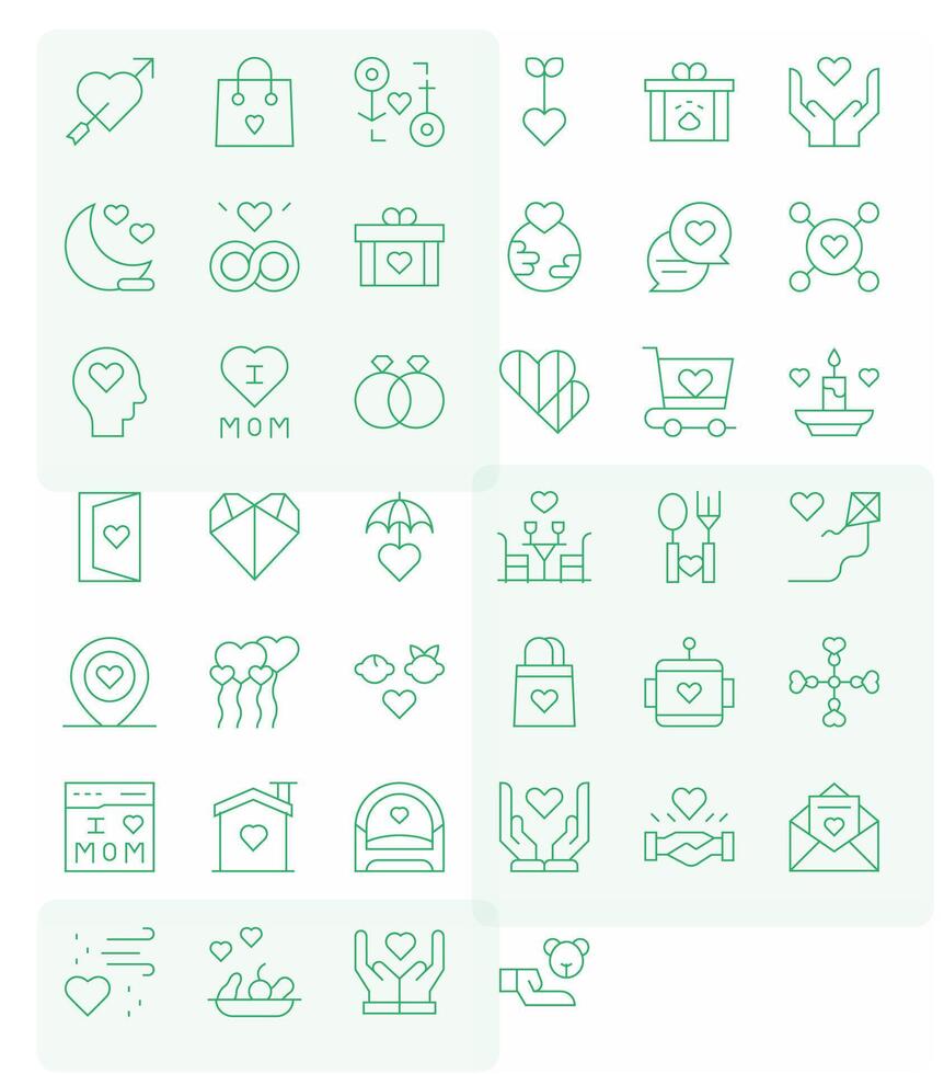 Affection Icon Repository containing 40 Thin Line Retina Ready Display Perfect graphics vector