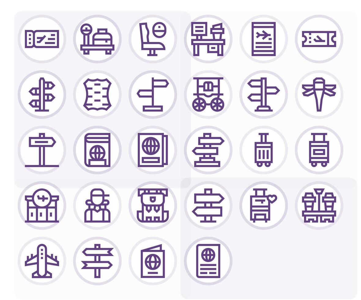 Traveler Icon Toolkit featuring 28 Pixel Optimized 256x256 Bold Line elements vector