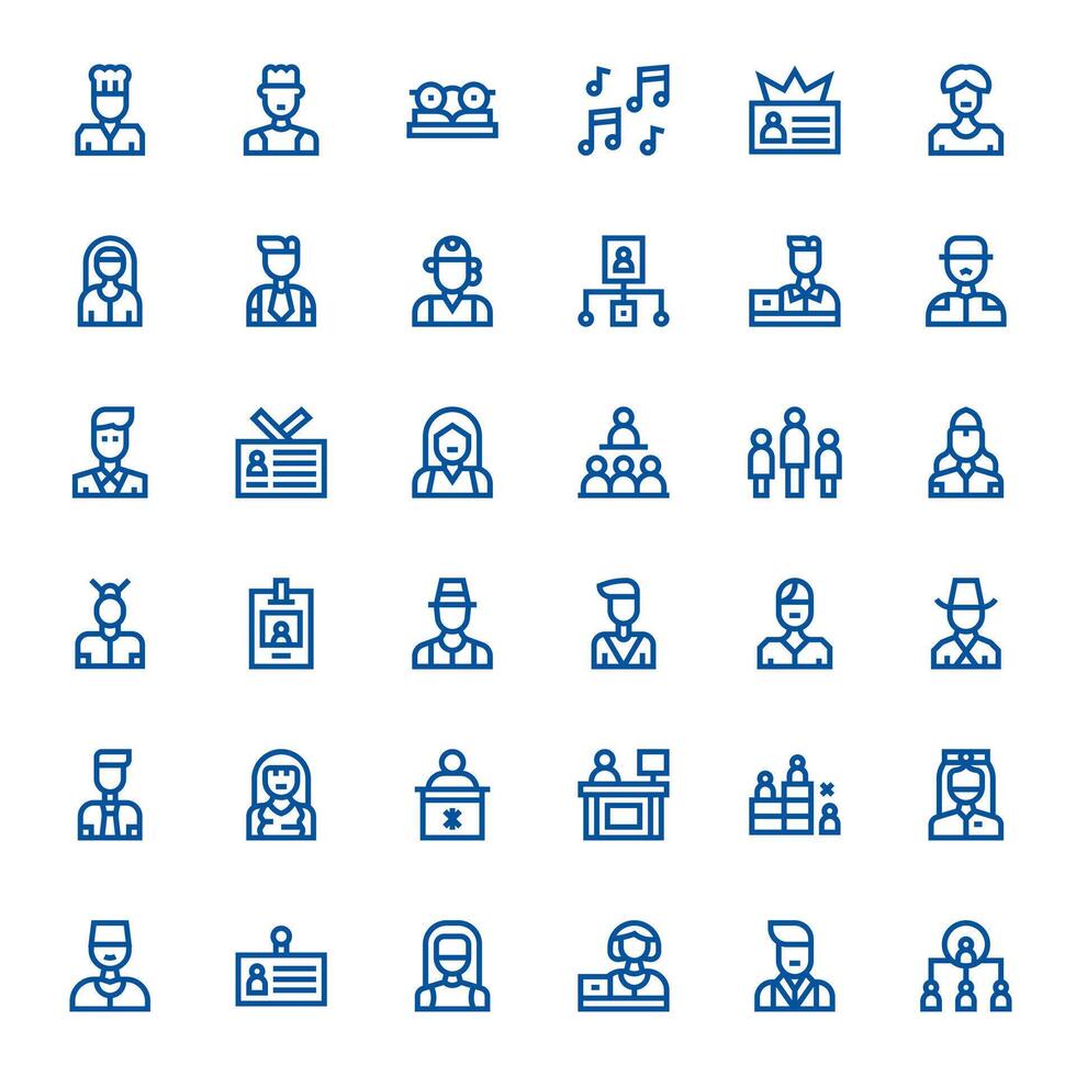 36 Bold Line Icons designed for Staff in High Resolution PIXEL Perfect format vector
