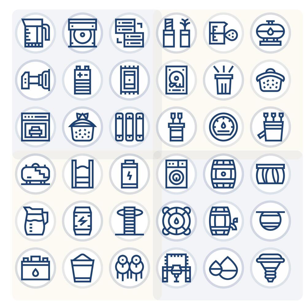 Capacity Icon Toolkit featuring 36 Pixel Aligned 256x256 Bold Line elements vector