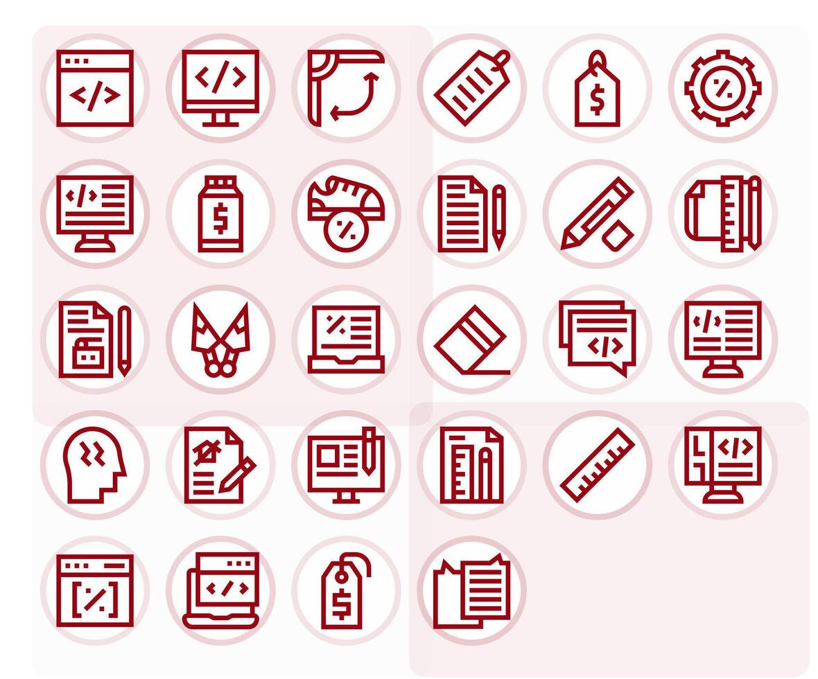Markup Graphics Pack including 28 Bold Line High Resolution Pixel Aligned Icons vector