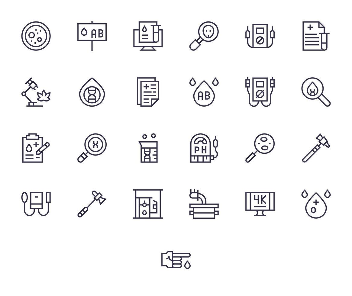 pruebas icono colección presentando 25 editable 256x256 regular línea diseños vector