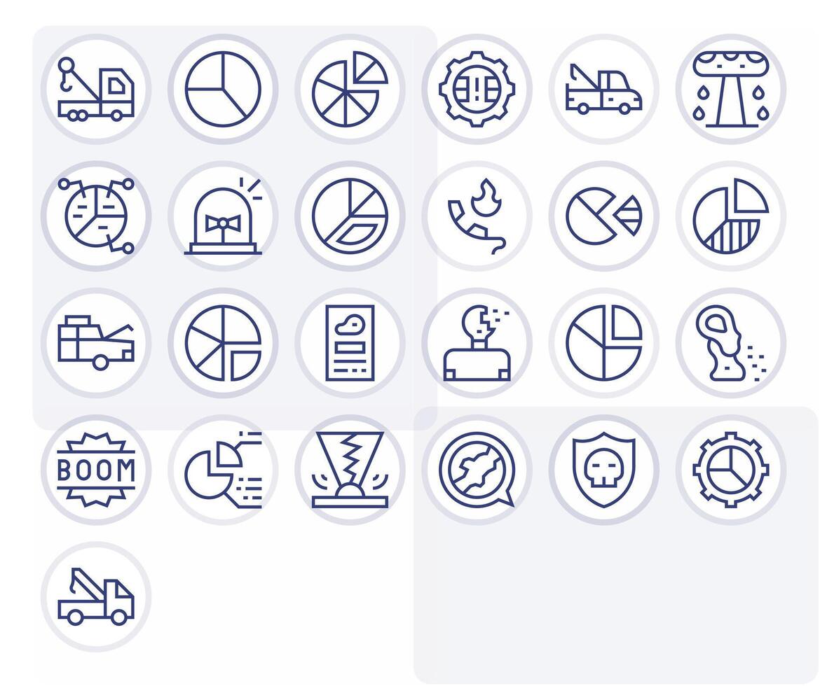 25 Regular Line Icons for Breakdown in crisp 256x256 Pixel Optimized resolution vector