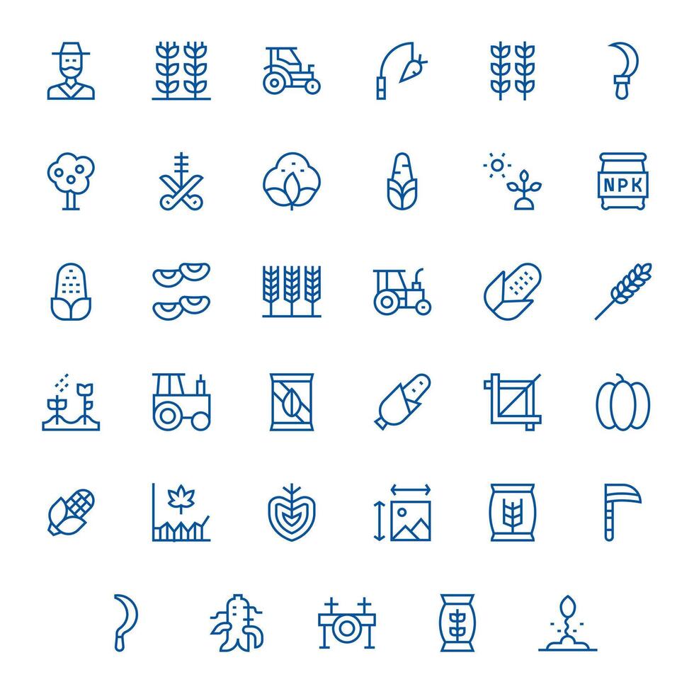 35 regular línea editable íconos a la medida para cosecha retina Listo interfaz vector