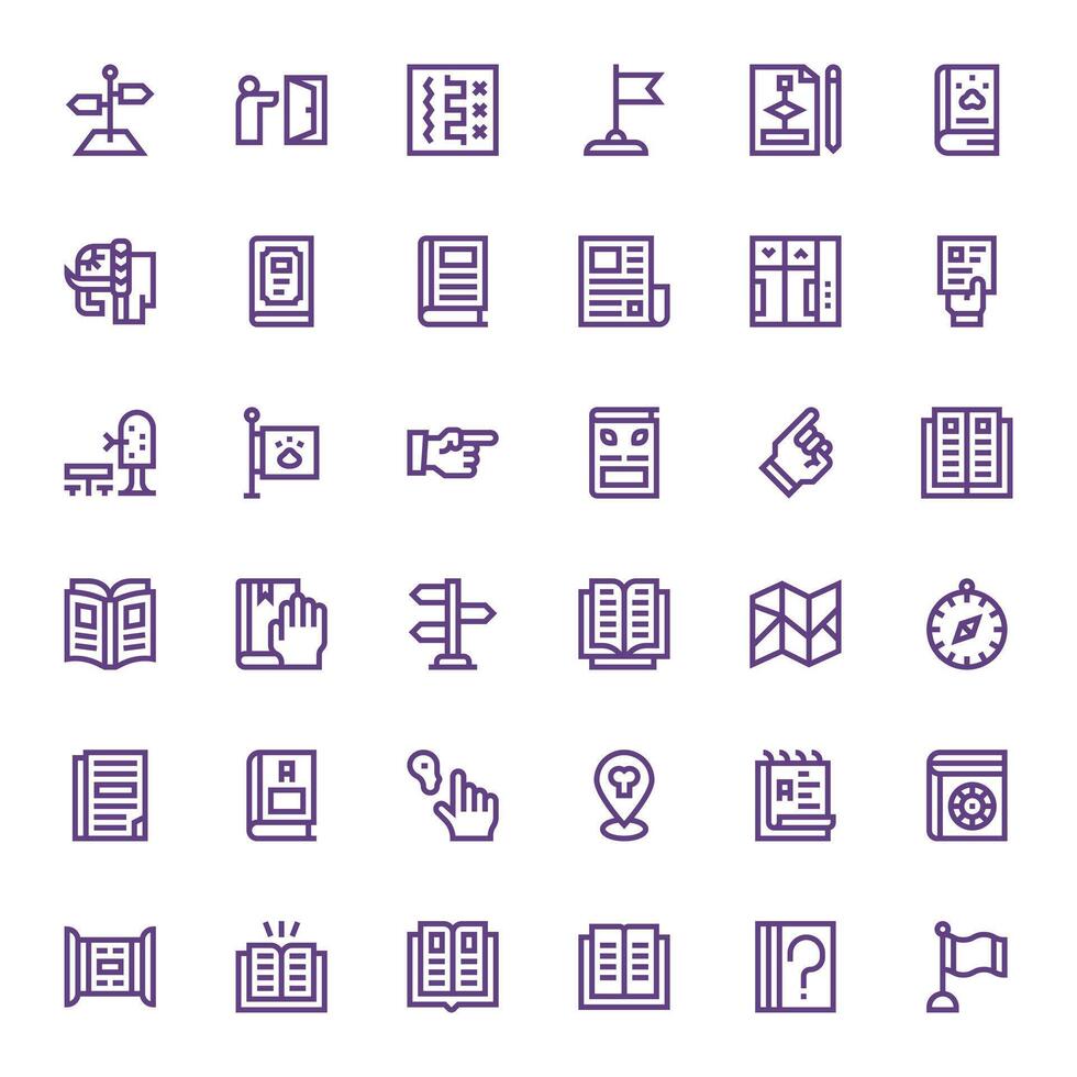 Guide Icon Repository containing 36 Bold Line 128x128 PIXEL Perfect graphics vector