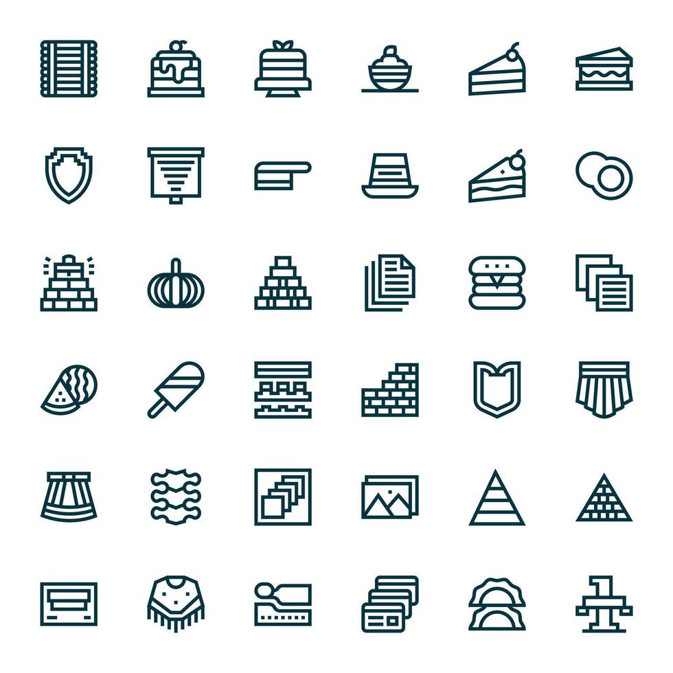 36 High Resolution Pixel Optimized Icons for Layered in Bold Line Theme vector