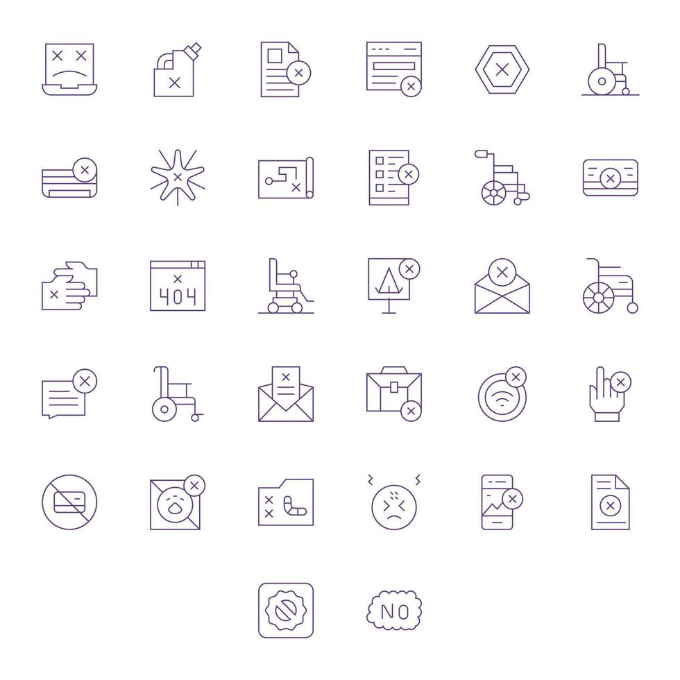 32 256x256 Thin Line Icons for Invalid with Pixel Optimized precision vector