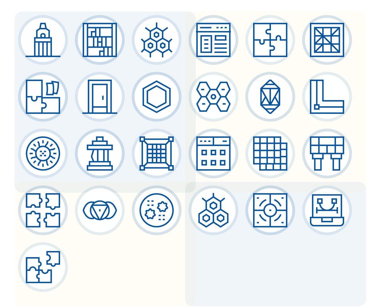 Framework Icon Repository containing 25 Regular Line 128x128 Editable graphics vector