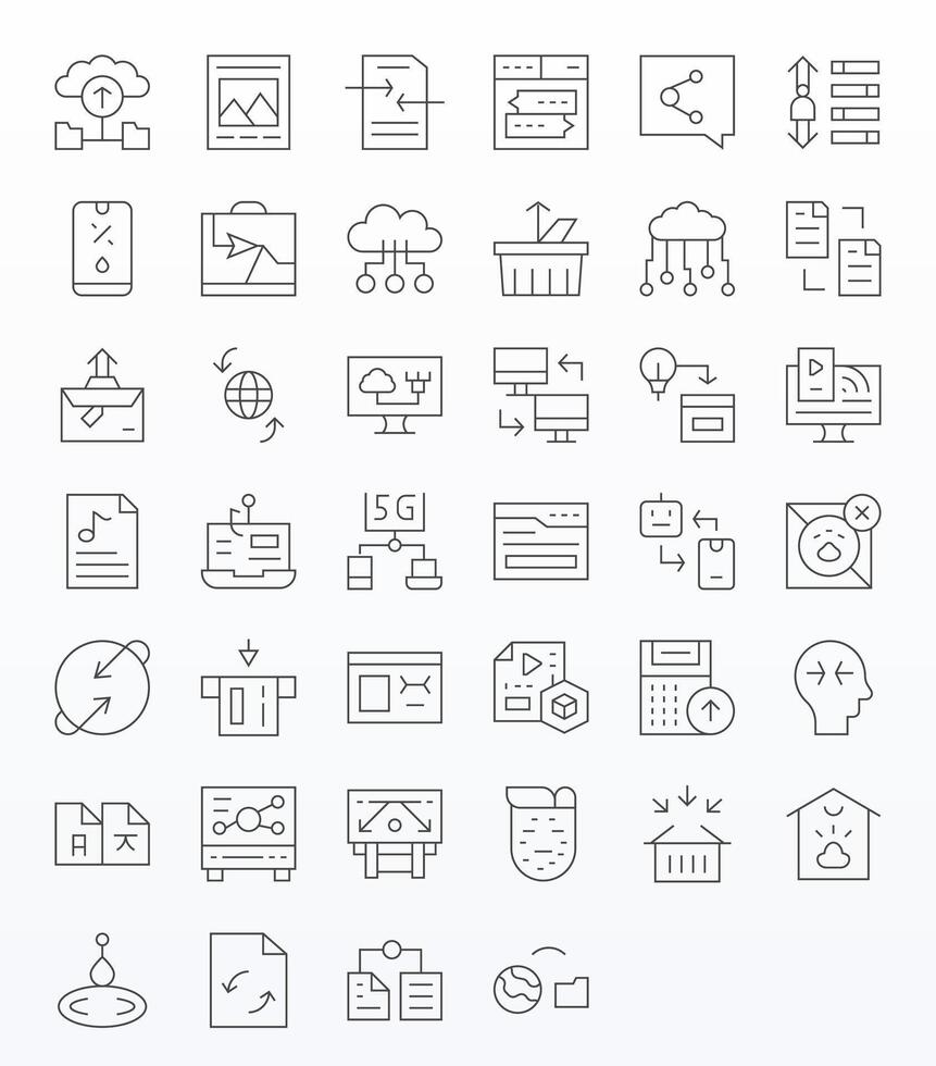 subir escalable conjunto presentando 40 píxel optimizado Delgado línea 256x256 íconos vector