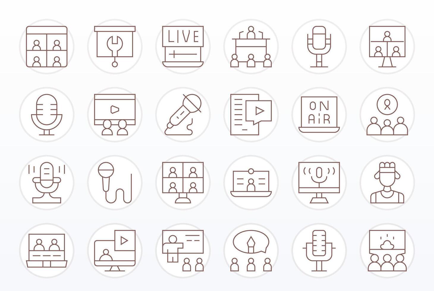 24 Thin Line Icons from Webinar in Retina Ready Pixel Optimized Quality vector