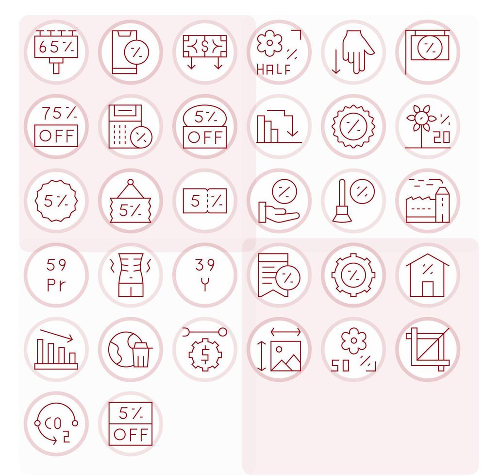 32 Thin Line Detail Enhanced Icons tailored for Reduction High Resolution interface vector