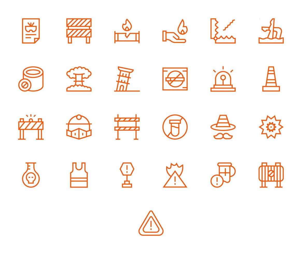 25 Regular Line Display Perfect Icons crafted for Hazard High Resolution applications vector