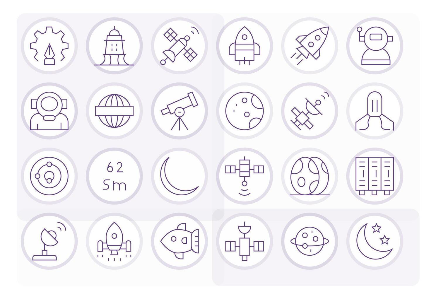 Delgado línea píxel Perfecto íconos desde espacio conjunto con 24 alto resolución íconos vector