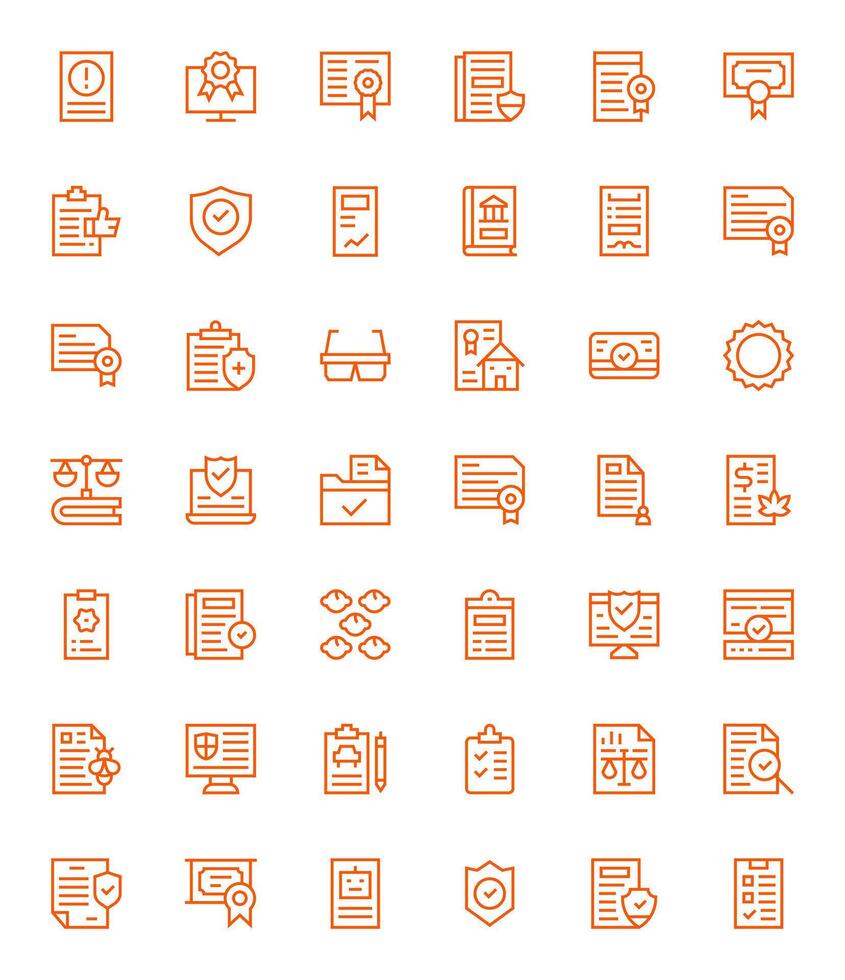 Compliance Professional Set with 42 Regular Line Pixel Aligned High Resolution Icons vector