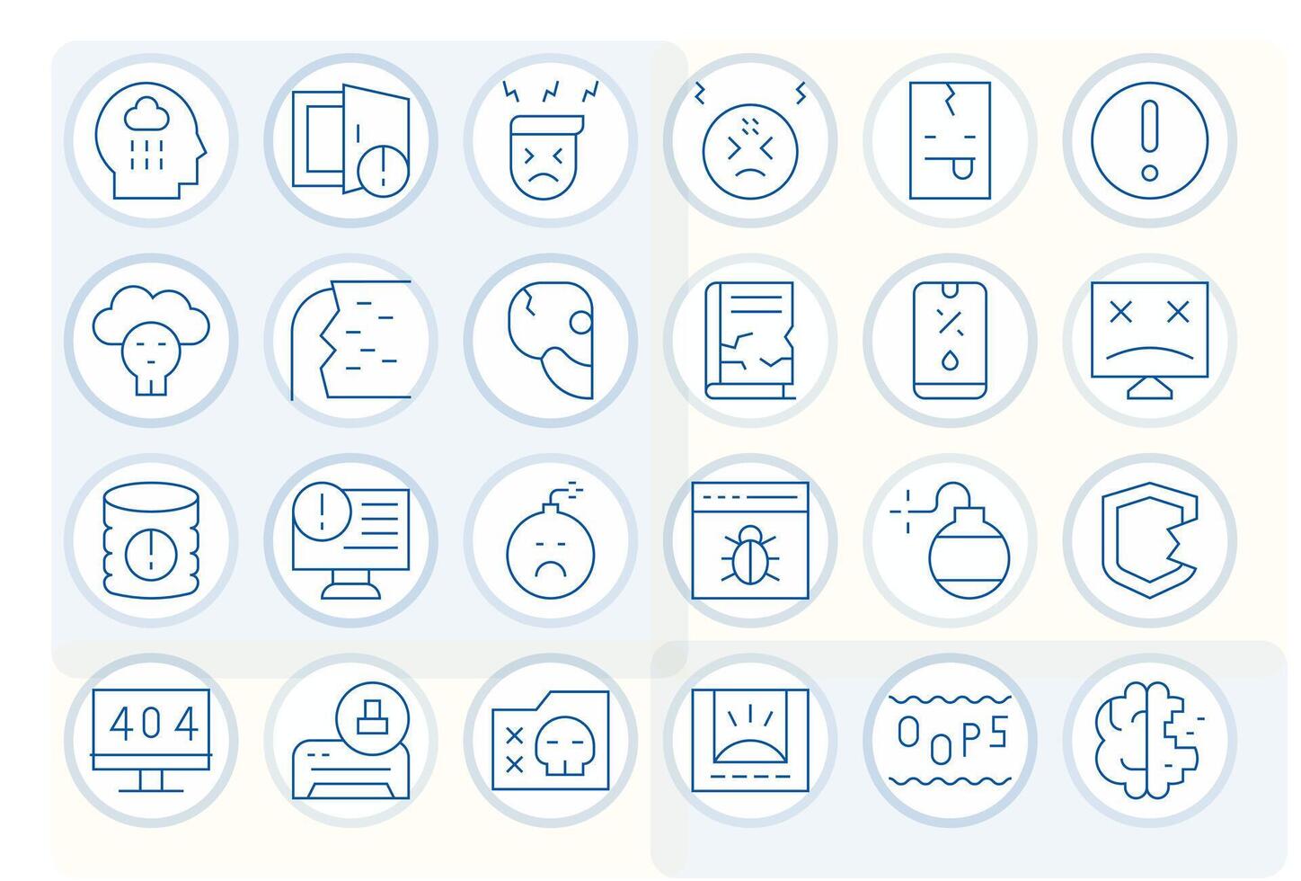 Thin Line Editable Icons from System Error Set with 24 High Resolution Icons vector
