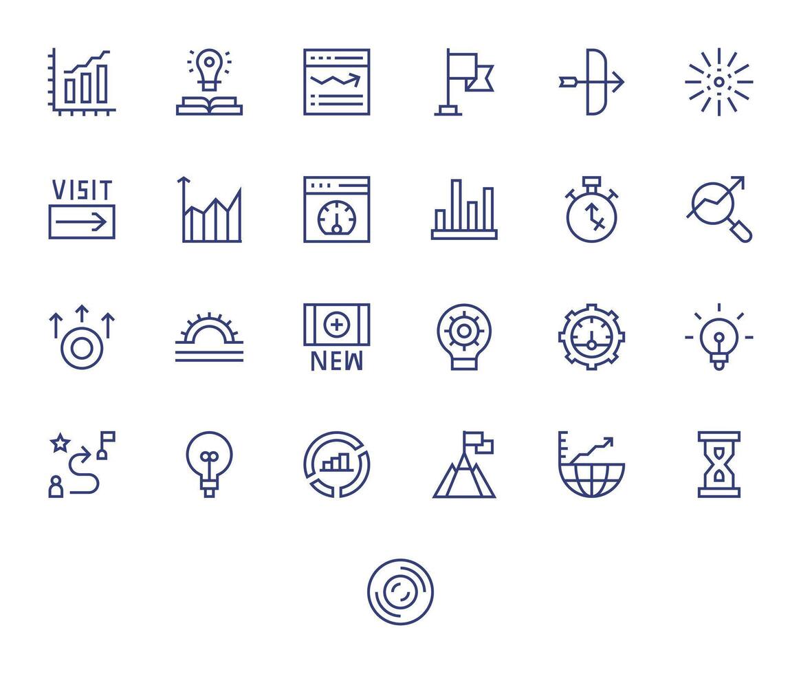 Progress Indicator Ultimate Package with 25 64x64 Regular Line Display Perfect Icons vector