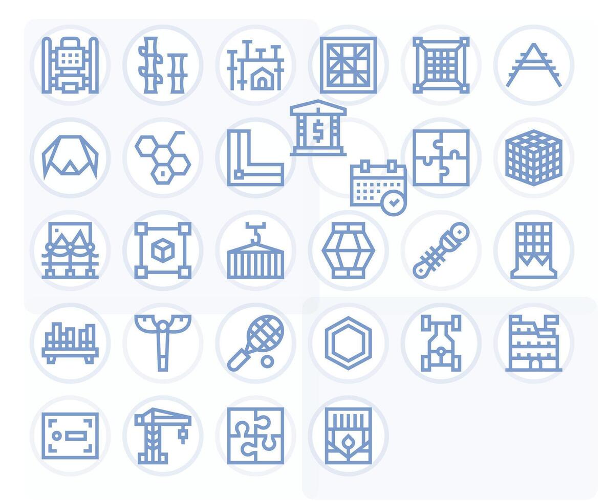 Framework Icon Toolkit featuring 28 Display Perfect 128x128 Bold Line elements vector