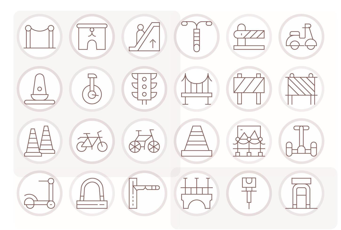 24 Icons for Pedestrian featuring High Resolution Pixel Optimized Thin Line Graphics vector