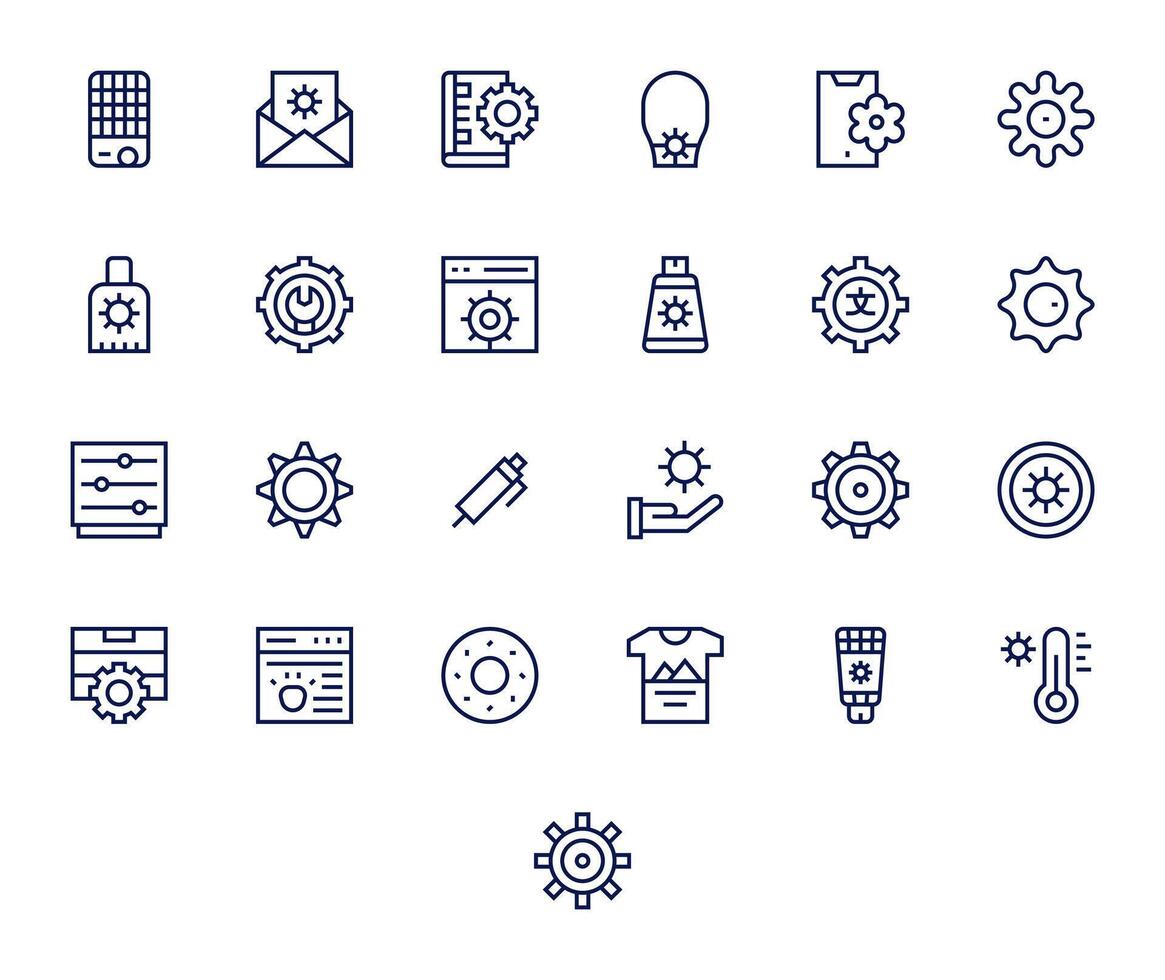 personalizar icono colección con 25 alto resolución regular línea diseños vector