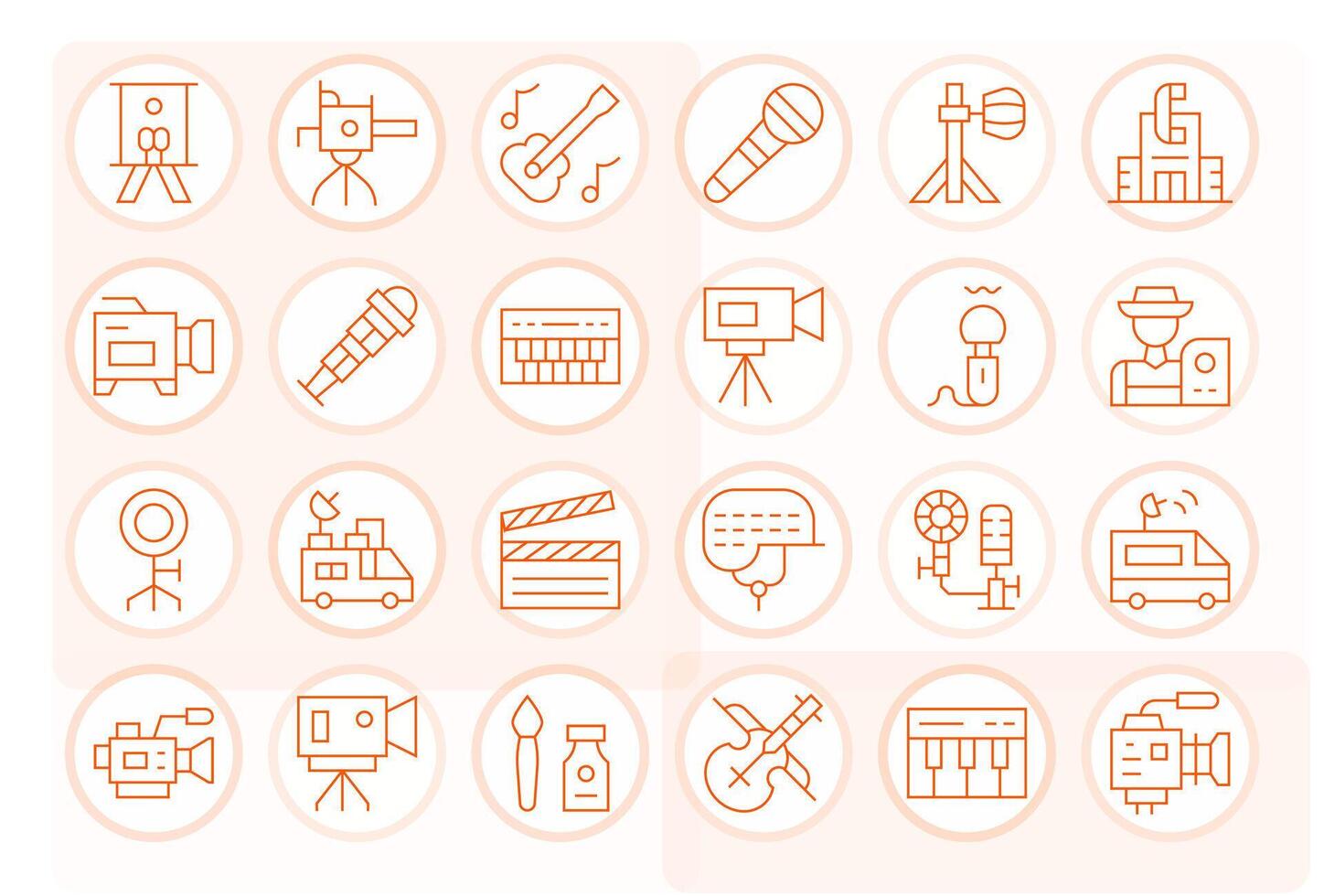 24 Thin Line Pixel Aligned Icons crafted for Studio 64x64 applications vector