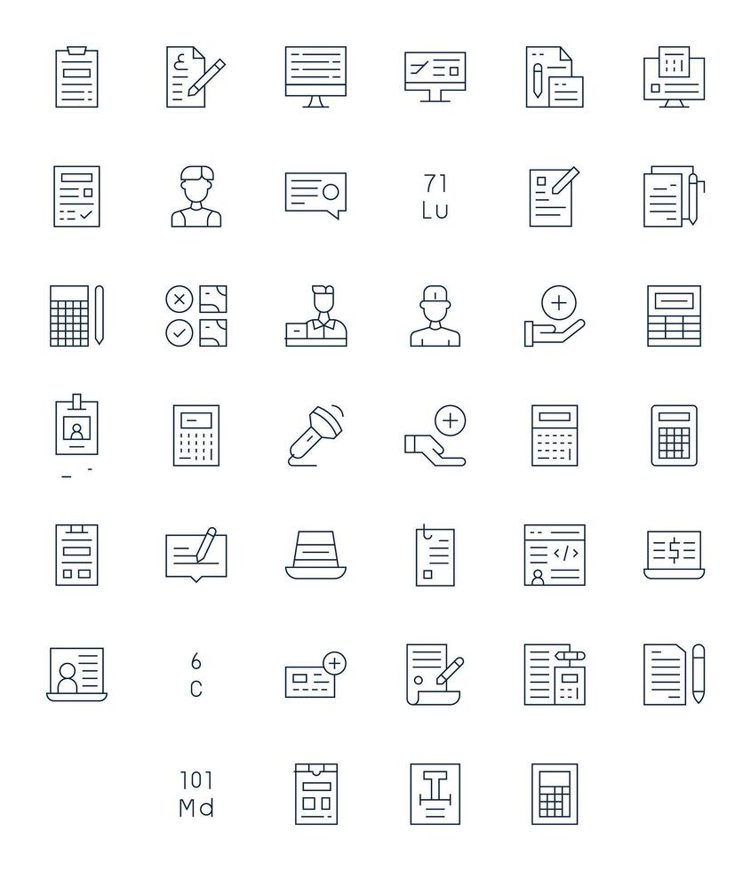 Data Entry Icon Set with 40 Thin Line 256x256 PIXEL Perfect Graphics vector