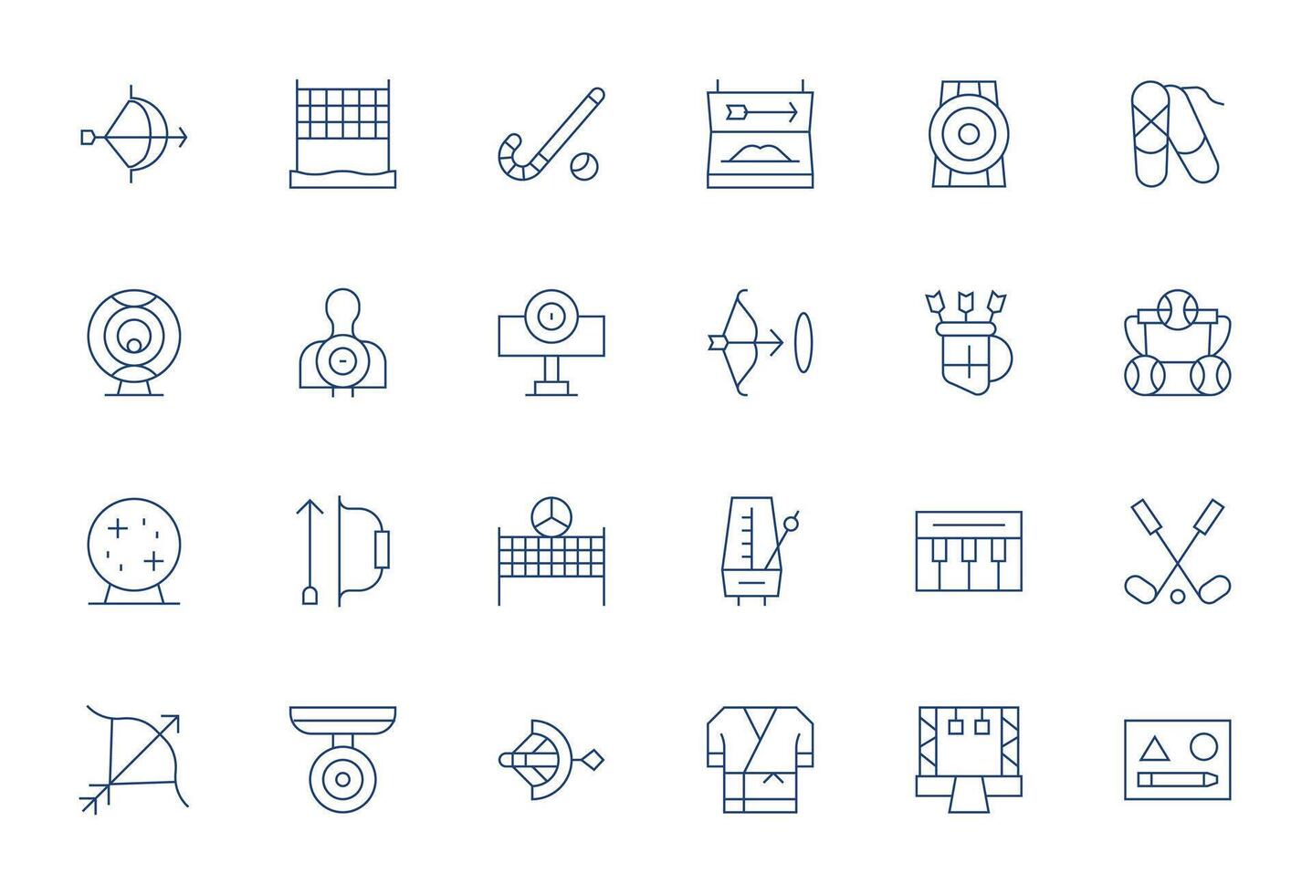 24 Icons for Practice featuring Retina Ready Pixel Optimized Thin Line Graphics vector