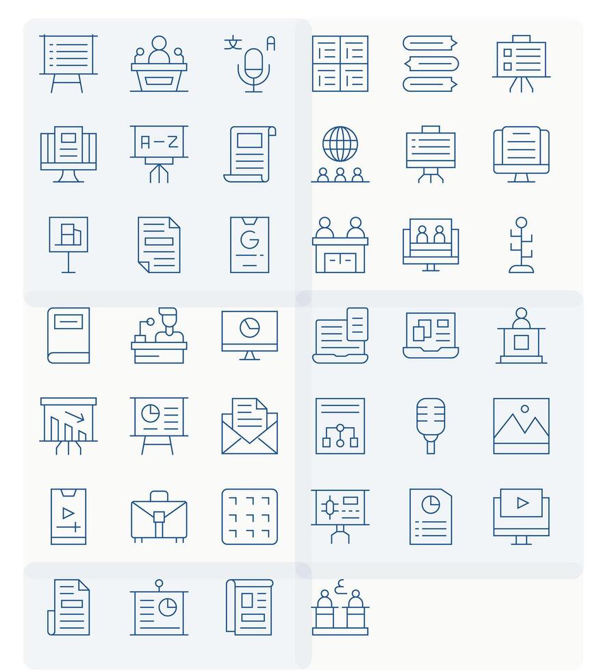 40 Thin Line Pixel Optimized Vectors for Presentation Theme