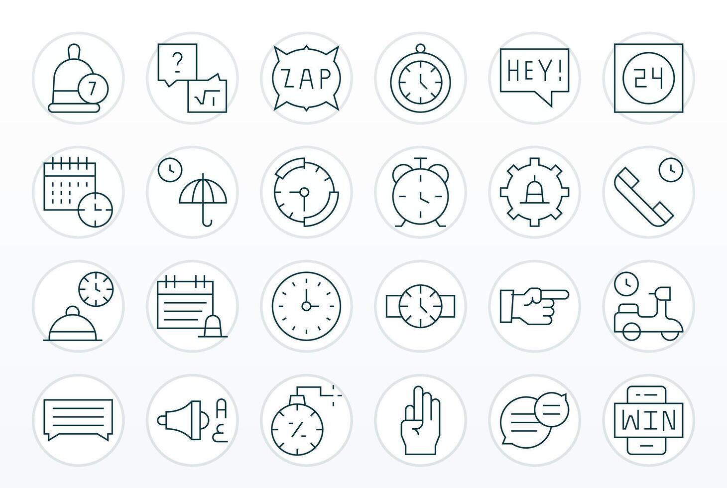 Prompt Professional Set with 24 Thin Line Display Perfect 128x128 Icons vector