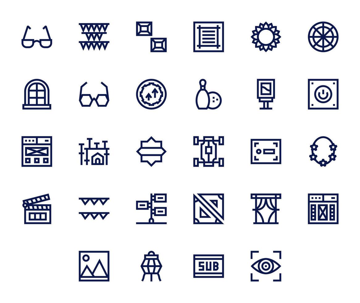 Frame Icon Repository containing 28 Bold Line High Resolution Pixel Optimized graphics vector
