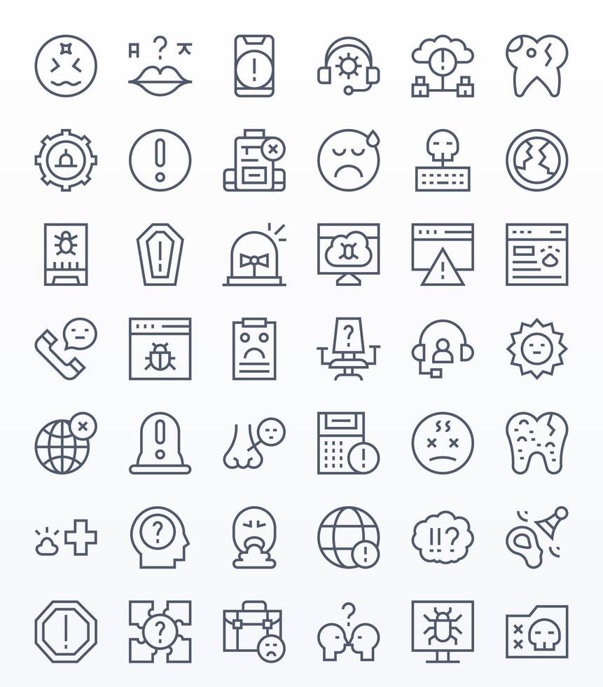 Problem Icon Repository containing 42 Regular Line 256x256 Pixel Optimized graphics vector