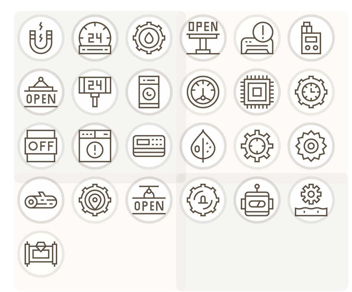 Operational Icon Arsenal with 25 High Resolution Regular Line PIXEL Perfect designs vector