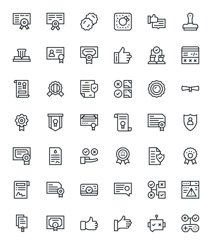 validación píxel optimizado conjunto con 42 64 x 64 regular línea íconos vector