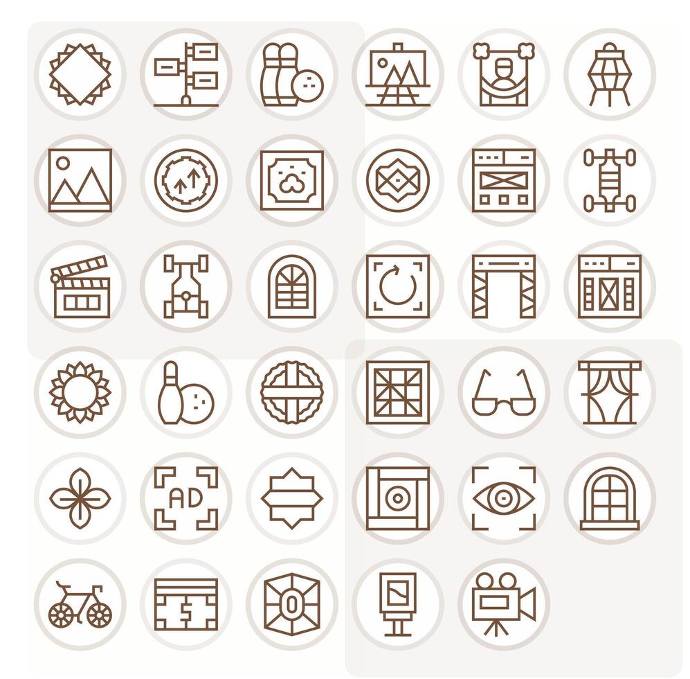 35 256x256 Regular Line Icons optimized for Frame Detail Enhanced display vector