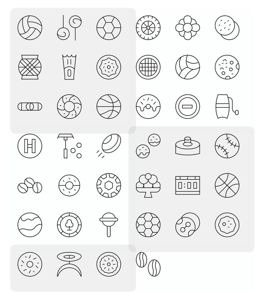 40 256x256 Thin Line Icons optimized for Round Detail Enhanced display vector