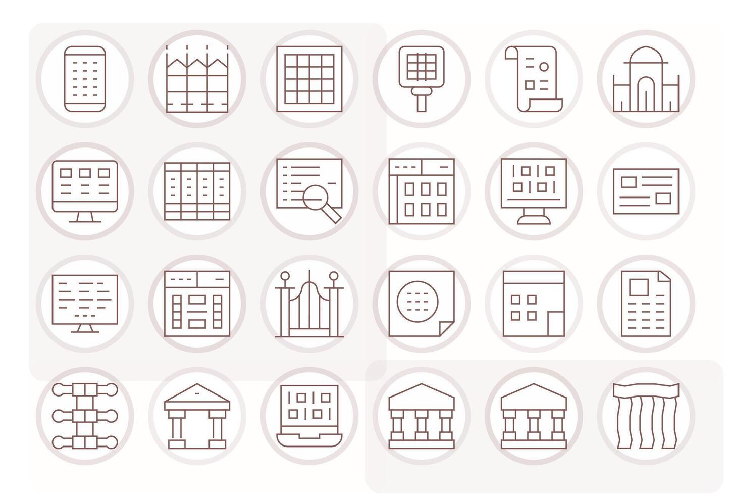 24 Delgado línea editable íconos para columnas gráficos vector