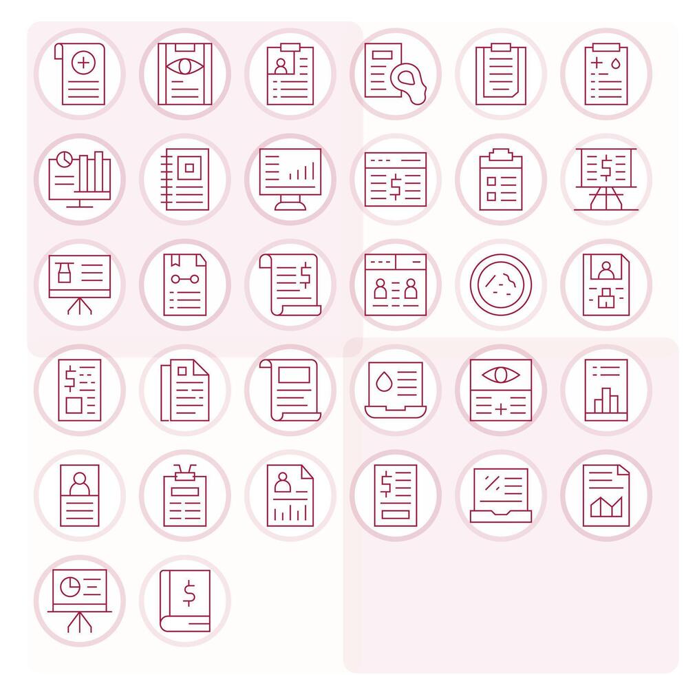 Summary High Resolution Icon Pack with 32 Thin Line PIXEL Perfect Elements vector