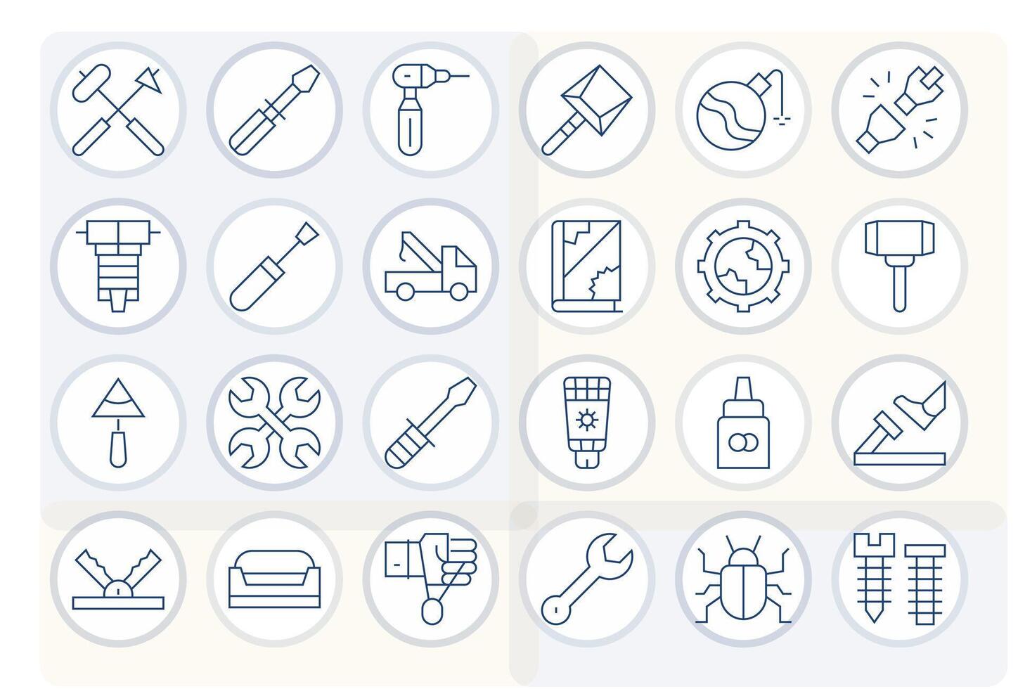 Repairing Icon Set with 24 Thin Line 256x256 PIXEL Perfect Graphics vector