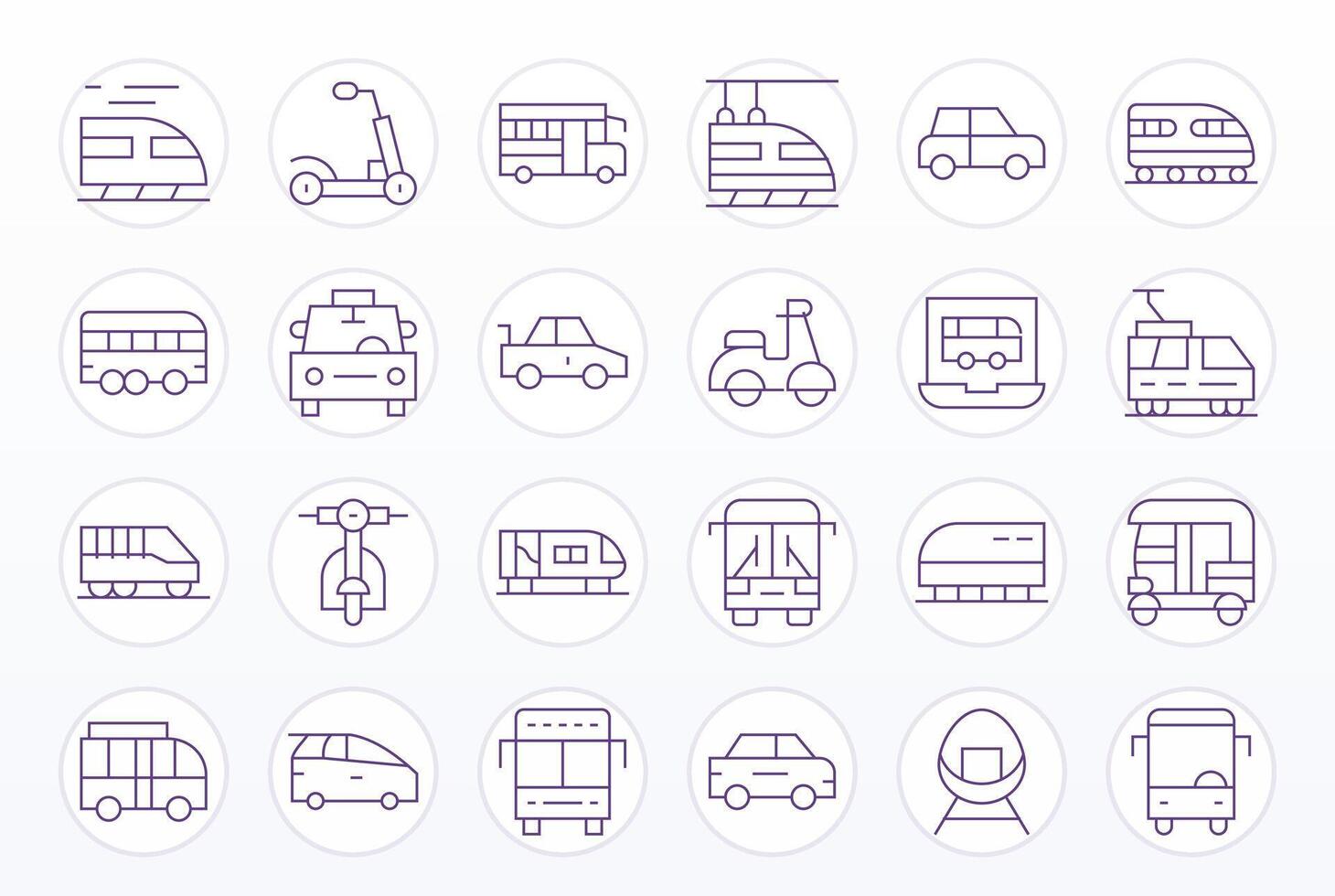 24 64x64 Thin Line Icons optimized for Commute Display Perfect display vector