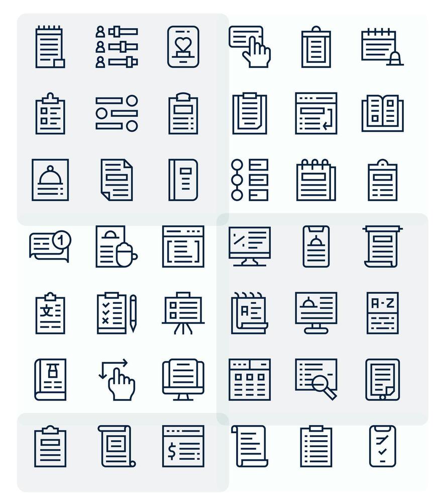 42 64x64 Display Perfect Icons for List in Regular Line Theme vector